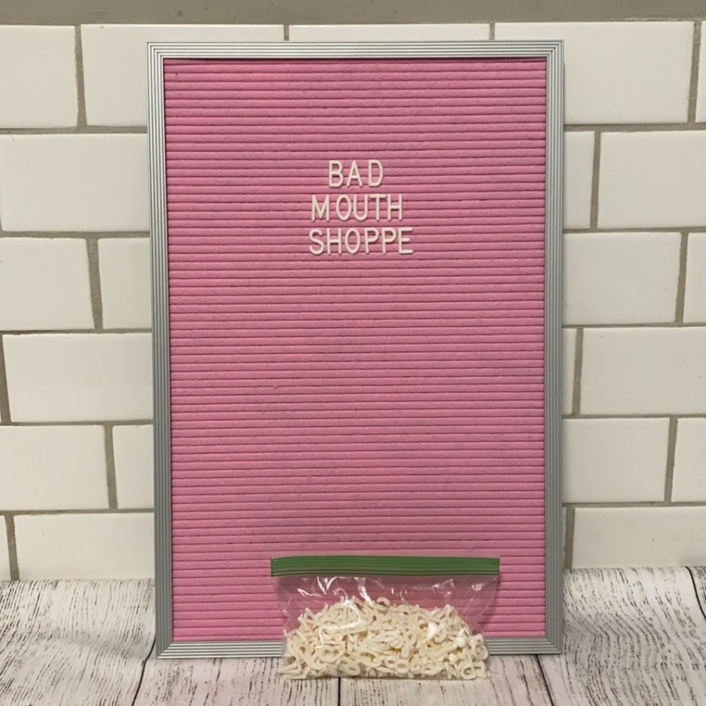 *Pink Felt Letter Board Sign Silver ban.do Website Exclusive